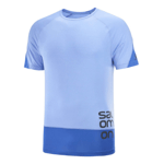 Salomon T-Shirt Cross Run Short Sleeve Femme Bleu ciel