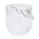 Hemoton Crystal Ice Bucket Clear Acrylic Beverage Tub with Handles Wine Chiller Barrel for Weddings Events Birthday 2021 New Year Parties Bar Supplies