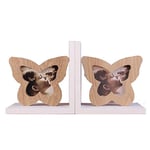 Bookends Bookends, Wooden Bookend Picture Frame Desktop Book Shelf Magzine Holder for Home Office School Books Dictionaries Files Documents