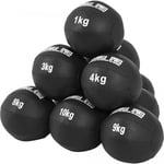 Gorilla Sports - Médecine Ball Cuir Synthétique de 1kg à 10kg - Poids : lot de 10