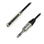 6m Adam Hall REAN Headphone Extension Cable 6.35mm Female Stereo Jack