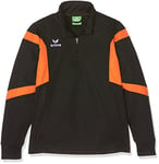 Erima 1266 Classic Team Mixte Enfant Sweat-Shirt d'entraînement, Noir/Orange, FR : XS (Taille Fabricant : 152 cm)