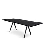 Saw Dining Table 2 Parts 250, Solid black Ash - Frame Black Stained Ash