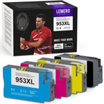 LEMEROUtrust 953XL Ink Cartridges Compatible for HP 953 XL for HP Officejet Pro 7740 7730 7720 8210 8218 8710 8715 8718 8719 8720 8725 8730 8740 Printer (BK/C/M/Y)