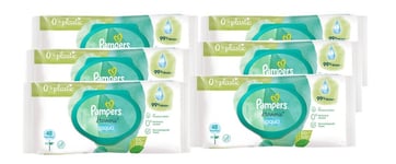 Pampers Baby Wipes Harmonie Aqua, 864 Wet Wipes Pure Skin Protection - Pack of 6