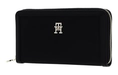 Tommy Hilfiger Women's TH Essential S Large ZA Wallets, Black, One Size