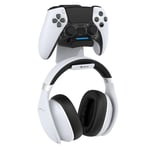 Chargeur manette PS5, Station de recharge compacte pour manette Dualsense avec support pour casque gaming
