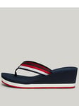 Tommy Hilfiger Wedge Beach Sandals - Navy, Navy, Size 41, Women