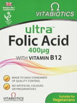 Vitabiotics Ultra Folic Acid Tablets 400 Mcg Vitamin B9 with Vitamin B12 - 60 Ta