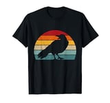 1980s Retro Crow Tee Men Raven Merch Distressed Bird T-Shirt