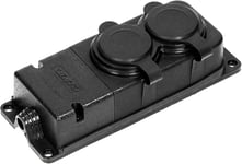SHIBA-ORNO Multiprise Electrique Extérieur étanche 2 prises (Mise à la terre de type prise allemande) Résistant aux chocs, Ininfla[1