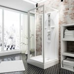 Schulte - Cabine de douche intégrale, verre de sécurité 5 mm, cabine de douche complète, blanc alpin Juist, 90 x 90 x 210 cm