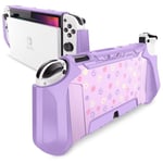 Bb Violet - Mumba Dockable Case For Nintendo Switch Oled 2021 Blade Series Tpu Grip Protective Cover Compatible With Joy-Con Controller