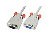 Lindy 0,5M Rs232 Cable, 0,5 M, 9-Pin D-Sub M, 9-Pin D-Sub Fm, Hane/Hona, Grå