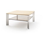 Pegane - Table basse en chêne massif et verre - L50 x H41 x P50 cm