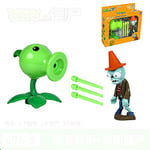 YUNDING Pea Shooter Toys 2pcs/set Hand To Do Plant Vs Zombie Children Movable Doll Model Toy Gift Doll Pea Shooter, Zombie Doll