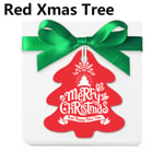 50pcs Candy Bag Sticker Gifts Package Label Gift Box Tag Red Xmas Tree