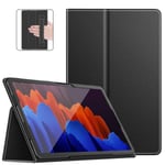Dadanism Case for Galaxy Tab S7 plus Tablet 12.4 inch 2020 Release, Premium PU Leather Lightweight Slim Smart Stand Cover with Auto Wake/Sleep Pencil Holder fit Galaxy Tab S7+ 2020 - Black