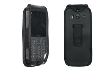 caseroxx Leather-Case with belt clip for Nokia 800 Tough in black made of genuin