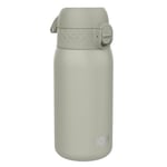 Ion8 Insulated Steel Water Bottle, 320 ml/11 oz, Leak Proof, Easy to Open, Secure Lock, Dishwasher Safe, Carry Handle, Hygienic Flip Cover, Metal Water Bottle, Durable Stainless Steel, Grey
