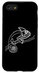 Coque pour iPhone SE (2020) / 7 / 8 Line Art Simple Dessin Illustration Caméléon Voile Reptile