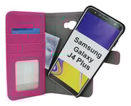 Skimblocker Magnet Fodral Samsung Galaxy J4 Plus (J415FN/DS) (Hotpink)