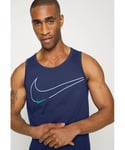 Nike Dri-FIT Mens Graphic Training Tank Vest in Navy Cotton - Size 2XL