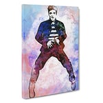 Elvis Presley The Jailhouse Rock in Abstract Canvas Print for Living Room Bedroom Home Office Décor, Wall Art Picture Ready to Hang, 30 x 20 Inch (76 x 50 cm)