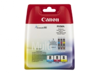 Canon CLI-8 Multipack - 3-pack - gul, cyan, magenta - original - bläcktank - för PIXMA iP6600D, iP6700D, Pro9000, Pro9000 Mark II