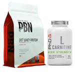 PBN Whey Protein Powder Shake Strawberry 1KG + PHD L-Carnitine Caps