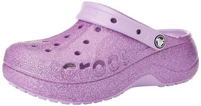Crocs Women's Baya Platform Clog, Glitter (Orchid), 7 UK