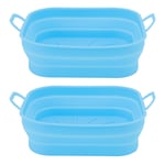 (Blue)Fry Liner Reusable Silicone Portable Handle Air Fryer Safe Basket High
