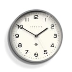 NEWGATE® Echo Number Three Modern Wall Clock Wall Clocks - Round Clock - Kitchen Clock - Clocks for Living Room - Office Clock - Contemporary Case - Minimalist Dial - Grey Clock