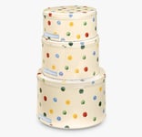 VINTAGE STYLE EMMA BRIDGEWATER POLKA DOT SET OF 3 STACKABLE CAKE TINS CONTAINER
