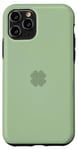 iPhone 11 Pro Lucky Clover - Trendy Pastel Sage Green Case