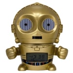 BulbBotz Star Wars 2021418 The Last Jedi C3PO Kids Night Light Alarm Clock with Characterised Sound | gold/yellow | plastic | 5.5 inches tall | LCD display | boy girl | official