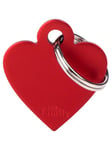 MyFamily ID Tag Basic collection Small Heart Red in Aluminum
