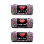 Red Heart Super Saver Lot de 3 – Impression d'artiste – 198 g – Acrylique – 4 Medium (peigné) – 300 m – Tricot, crochet, artisanat et amigurumi