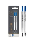 Parker Rollerball Pen Refills | Keskikokoinen kärki | Blue QUINK Ink | 2 kpl
