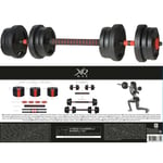 XQ Max 3-in-1 Dumbbell and Barbell Set 20 kg Fitness Free Weight Plate vidaXL