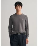 Gant Mens Cotton Pique Crewneck Sweatshirt in Grey - Size 4XL