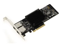 Carte PC et Serveur Dual PCIe 3.0 8x LAN ETHERNET 10G 5G 2.5G 1G 2 PORTS - Connecteurs RJ45 - CHIPSET Intel X550AT2