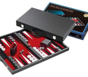 Backgammon, Red Synthetic Leather - Brettspill fra Outland