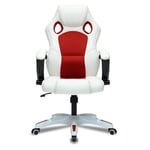 AJH Electric Racing Chair, Ergonomic Computer Chair, PU Leather+Mesh Material, Rotatable High Back Reclining Office Chair