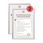 walther design Cadre photo argenté 21 x 29,7 cm (DIN A4) Cadre document aluminium pack de 2, Chair Alurrahmen AJ130SD