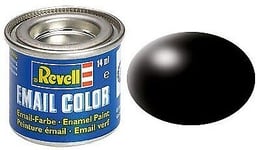 REVELL - Satin black enamel paint 14ml -  - REV32302