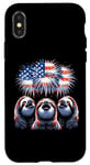 Coque pour iPhone X/XS Patriotic Sloth USA Flag Funny 4th of July Women Men Kids