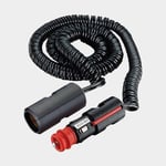 Pro Car Cigarettuttag & stickpropp Extension Cable Helix With Connector, runt, Ø21 mm, 12 / 24 V, 8 A, svart