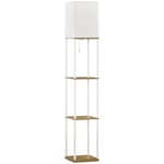 3 Layer Shelf Tall Standing Lamp with Pull Chain Switch for Bedroom