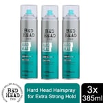 Bed Head by TIGI Hard Head Hairspray for Extra Strong Hold 385ml, 3 Pack